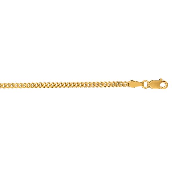 18K Gold 2.2mm Gourmette Chain Online now