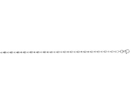 Sterling Silver 2.5mm Moon-cut Oval Bead Chain Hot on Sale