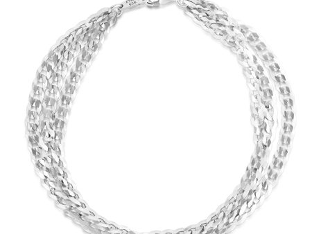 Silver La Gourmette Triple Strand Bracelet Online