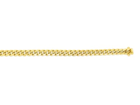 14K Gold 5mm Semi-Solid Miami Cuban Chain For Sale