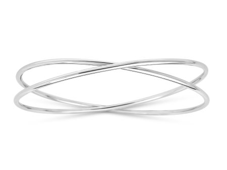 Silver Slip on Crossover Bangle Discount