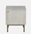 Solid Wood Bedside Table In Whitewash Finish With Drawer Online now