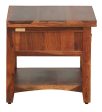 Sheesham Wood Bedside Table in Scratch Resistant Honey Oak Finish With Drawer Supply