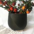 Large Matt Black Rib Design Planter For Indoor Or Outdoor For Discount