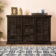 Sheesham Wood Mammoth Sideboard Three Drawer Two Door Storage Unit (Walnut Finish) Online now