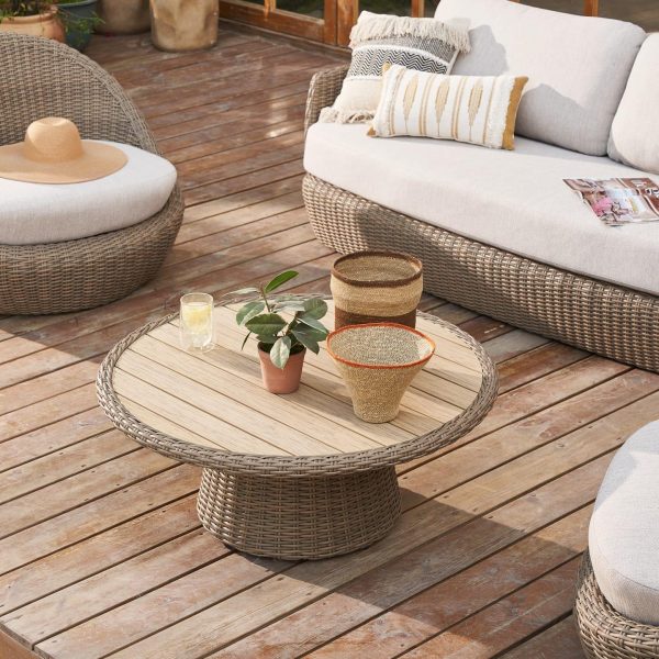 Malta Outdoor Round Pedestal Coffee Table Online Hot Sale