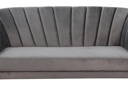 Velvet 3 Seater Sofa In Fossil Grey Colour Online Sale