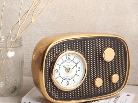 Radio Wave Table Clock In Gold Frame For Sale