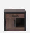 Bedside Table in Brown Oak Finish with Drawer For Discount