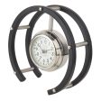 Luna Serenade Table Clock in Silver & Black For Discount