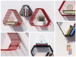 WALL DECOR SHELF 1 UNI SHELF GREY , RED on Sale