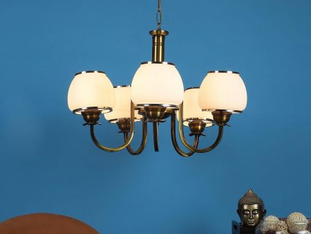 Iron Glass Chandeliers Antique Gold Finish Hot on Sale