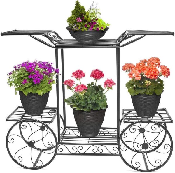 6-Tier Cart Planter Stand, Outdoor Flower Rack Flower Pot For Sale