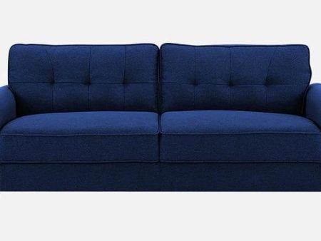 Fabric 3 Seater Sofa In Cool Cobalt Colour Cheap