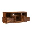 ABBA MODERN SOLID WOOD TV STAND WITH 2 DRAWERS on Sale