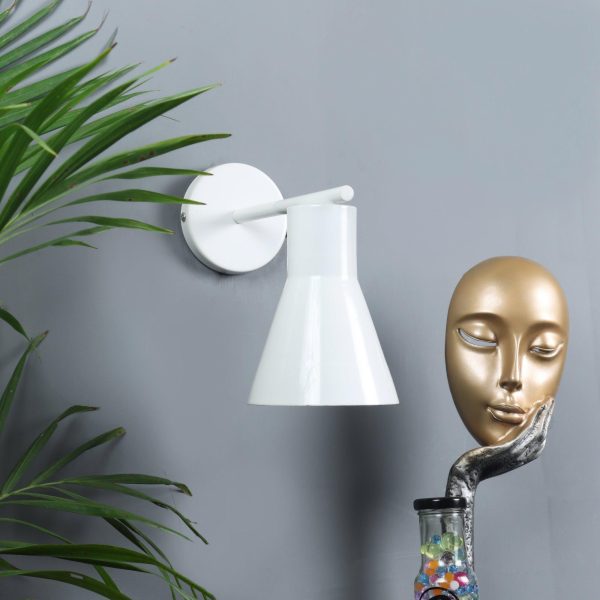 Art Deco White Metal Wall Light By SS Lightings Sale