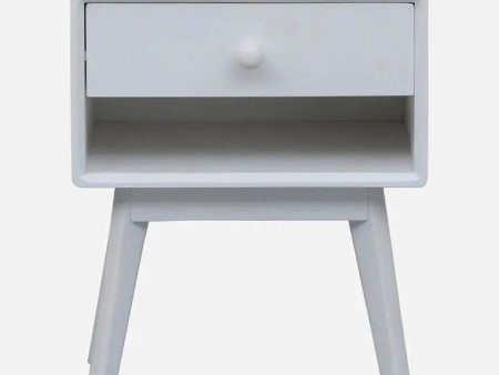 Solid Wood Bedside Table in White Finish Hot on Sale