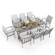 8 - Person Rectangular Outdoor Dining Set with Cushions For Sale