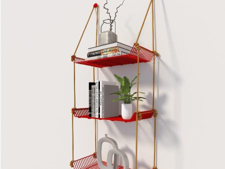 WALL DÉCOR SHELF 3 TIER RED Online