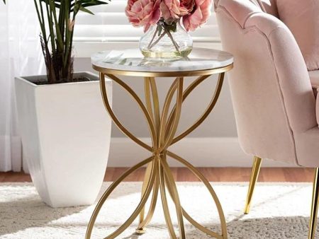 Jett Golden Flower Sofa Side Table Online Hot Sale