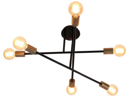 Six Head Sputnik Black Mordern Chandelier By SS Lightings Supply