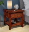 Sheesham Wood Bedside Table in Scratch Resistant Honey Oak Finish With Drawer Supply