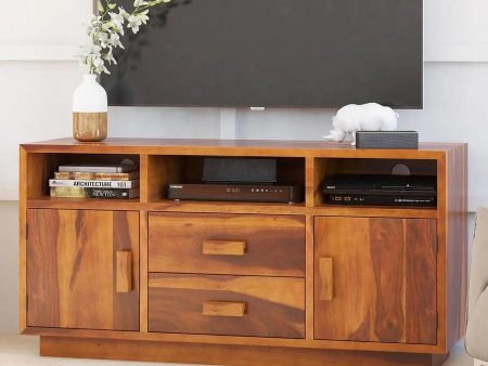 BAARA SOLID WOOD TV MEDIA STAND WITH DRAWERS Hot on Sale