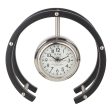 Luna Serenade Table Clock in Silver & Black For Discount