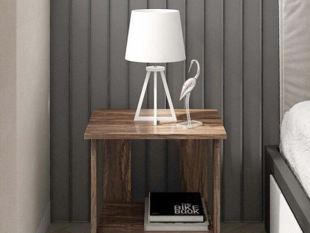 Bedside Table In Dark Walnut Finish Hot on Sale