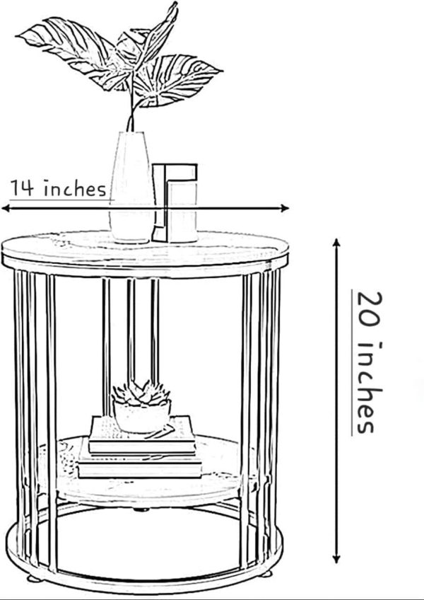 Lynton Two-Tier Sofa Side Table for Living Room Online Hot Sale