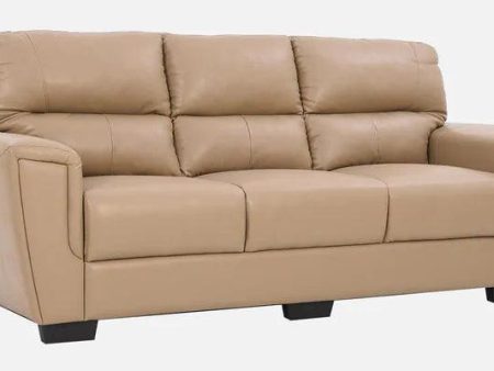 Leatherette 3 Seater Sofa in Beige Colour For Cheap