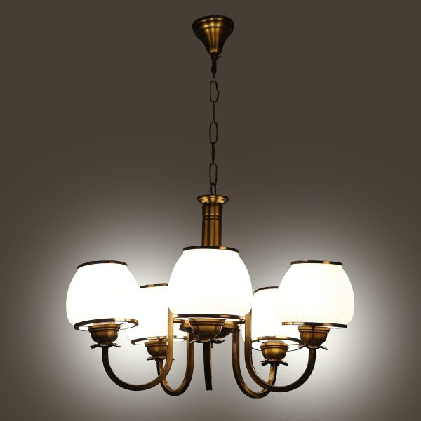 Iron Glass Chandeliers Antique Gold Finish Hot on Sale