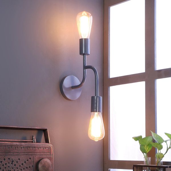 Flute Grey Metal Wall Light by SS Lightings Discount