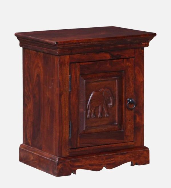 Sheesham Wood LHS Bedside Table in Scratch Resistant Honey Oak Finish on Sale