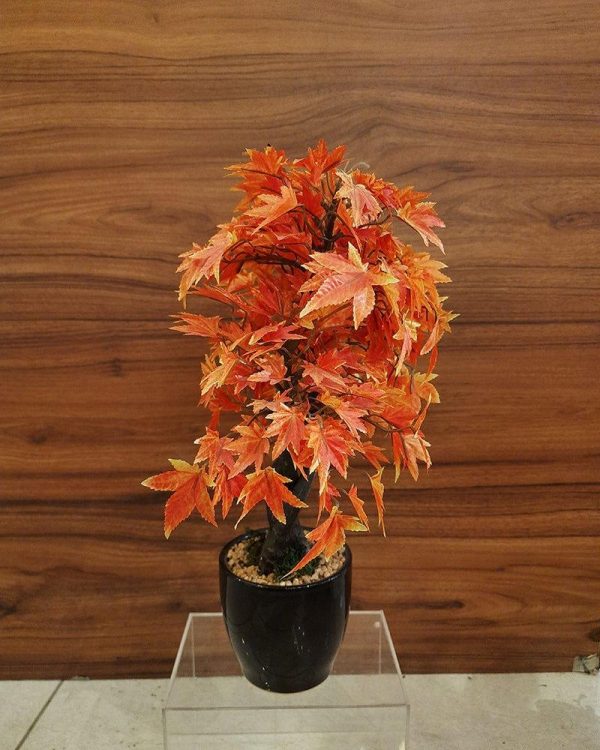 Orange Polyester Artificial Plant with Pot For Cheap