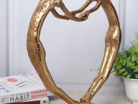 Heartfelt Harmony Sculpture in Gold Hot on Sale