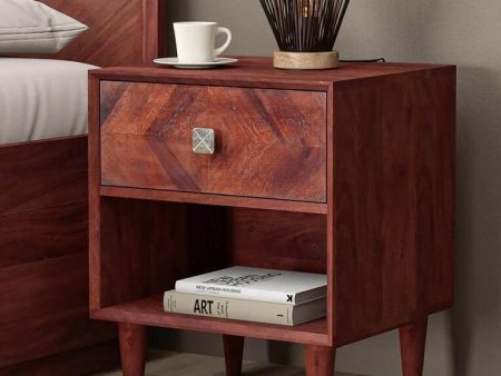 Sheesham Wood Bedside Table In Brown Finish Hot on Sale