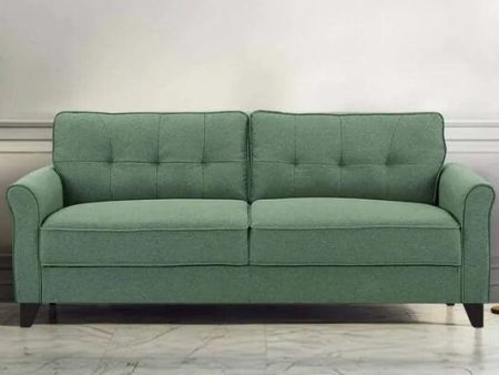 Fabric 3 Seater Sofa In Green Colour Sale