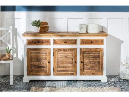 Whitewave Solid Wood Sideboard with Three Drawer and Door Storage Unit 160x90x40 CM (Sideboard) Supply