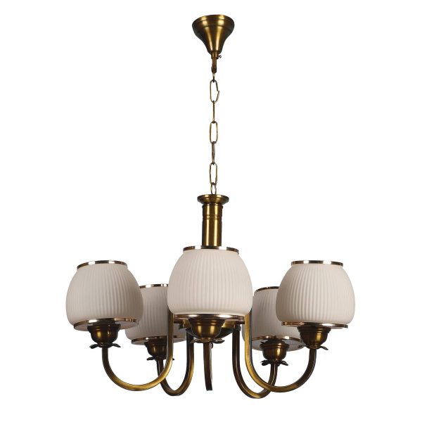 Iron Glass Chandeliers Antique Gold Finish Hot on Sale