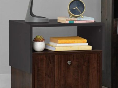 Bedside Table in Dark Walnut Finish with Drawer Supply