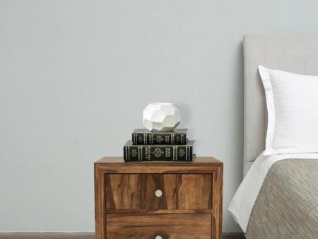 Sheesham Wood Bedside Table In Rustic Teak Finish With Drawers For Discount