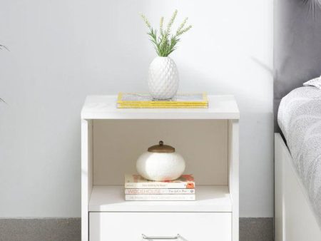 Bedside Table In Frosty White Finish For Sale