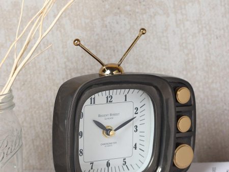 Retro TV Timepiece In Black For Discount