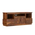 ABBA MODERN SOLID WOOD TV STAND WITH 2 DRAWERS on Sale