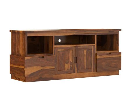 ABBA MODERN SOLID WOOD TV STAND WITH 2 DRAWERS on Sale