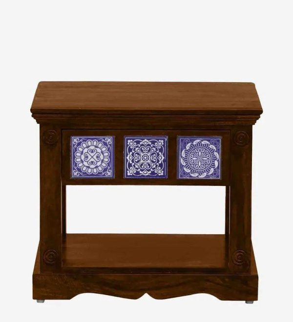 Sheesham Wood Bedside Table In Scratch Resistant Provincial Teak Finish Fashion