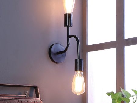 Flute Black Metal Wall Light by SS Lightings For Sale