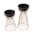 Twin Bloom Planters set of 2 Gold floor planters Supply