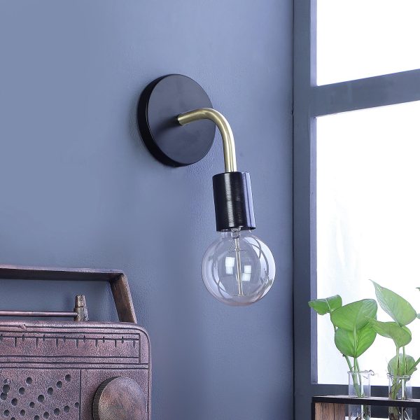 Brass Black Metal Wall Light by SS Lightings For Cheap